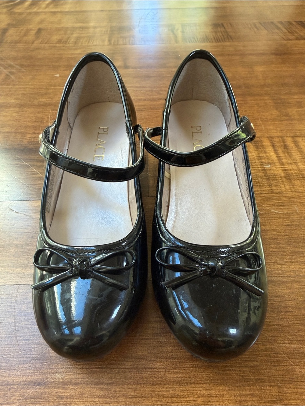 The Children's Place Black Patent Mary Janes with Bow Strap